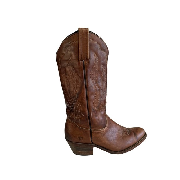 Frye 3849 Men’s Brown Leather Western Boots- sz 10 D main image 4
